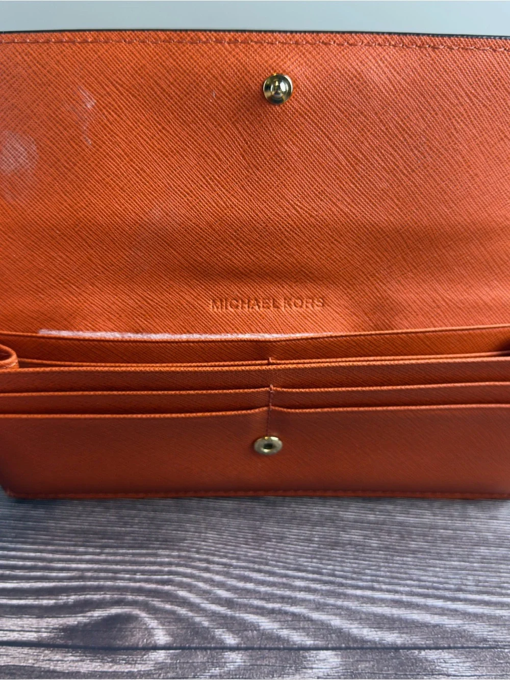 Michael Kors Jet Set Orange Saffiano Tote Purse Wallet Dust Bag Crossbody Set